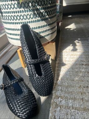 Cushionaire Black Woven Mary Jane Flats